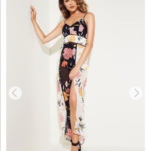 Tropical Chiffon Maxi Dress